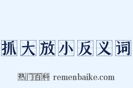 抓大放小反义词是什么意思的图片